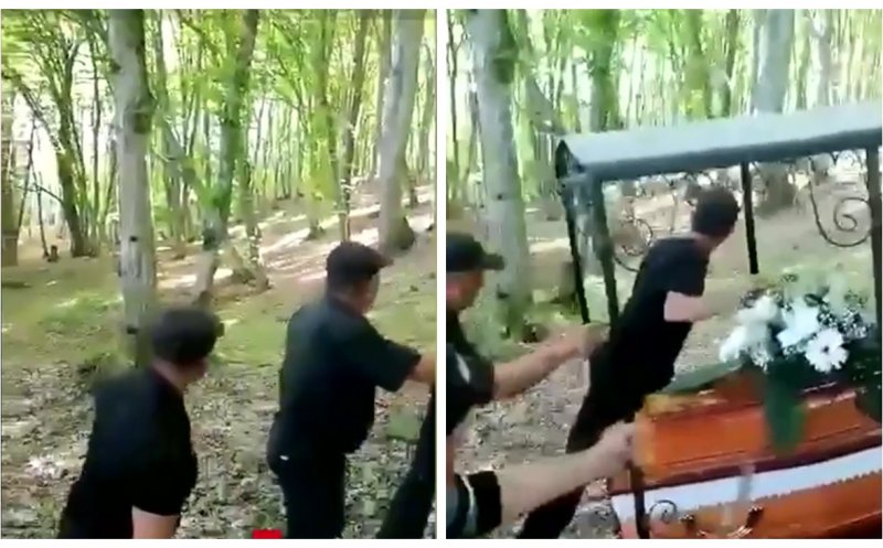 Situație șocantă la înmormântare. Un urs a fugărit cortegiul funerar - cu-ursul-la-inmormantare-1713535204.jpg