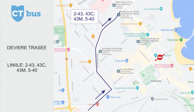 Autobuzele CT BUS care circulă pe bulevardul Ferdinand au traseu deviat, astăzi