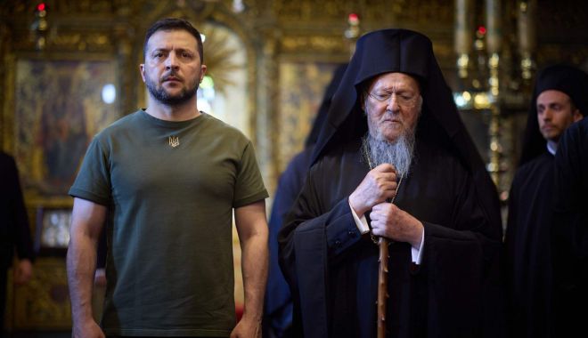 Președintele Zelenski s-a întâlnit cu patriarhul Constantinopolului