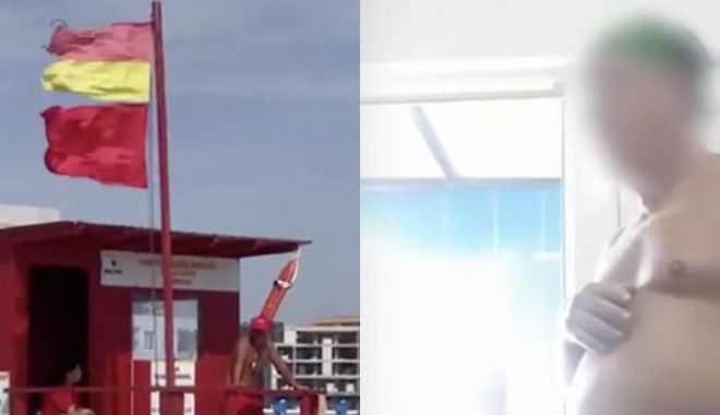 Discuție halucinantă turist-salvamar, la Eforie Nord, pe steag roșu