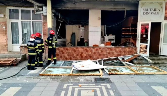 EXPLOZIE într-o pizzerie unde erau două butelii GPL. Un bărbat a suferit arsuri la nivelul feței