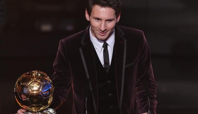 Fotbal / Messi a câștigat Balonul de Aur 2012 și este singurul din lume cu 4 astfel de trofee - fotbalmessi-1357639427.jpg
