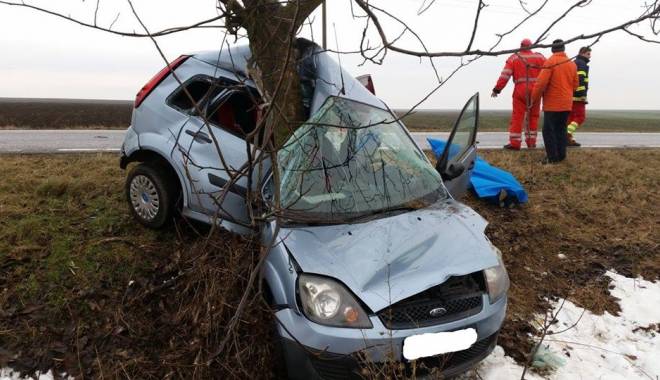 Accident rutier grav în județul Constanța. O tânără a murit după ce s-a izbit cu mașina într-un copac de pe marginea drumului - foto-1420289050.jpg