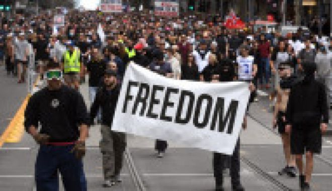 Proteste masive în Australia împotriva unui nou lockdown. Sute de persoane, arestate - fredom2-1632410252.jpg