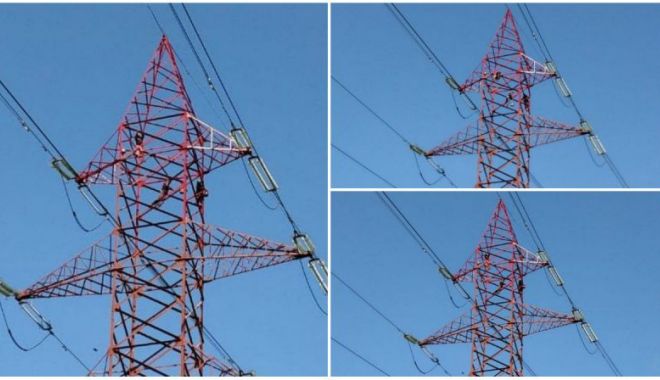 Se întâmplă în România. Prinși când furau stâlpul de electricitate
