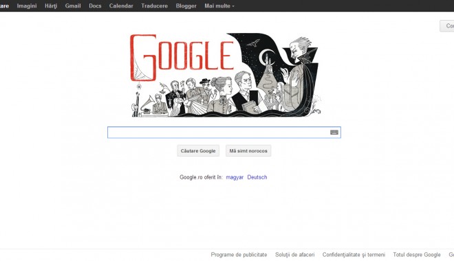 GOOGLE sărbătorește 165 de ani de la nașterea scriitorului BRAM STOKER, autorul celebrului roman 