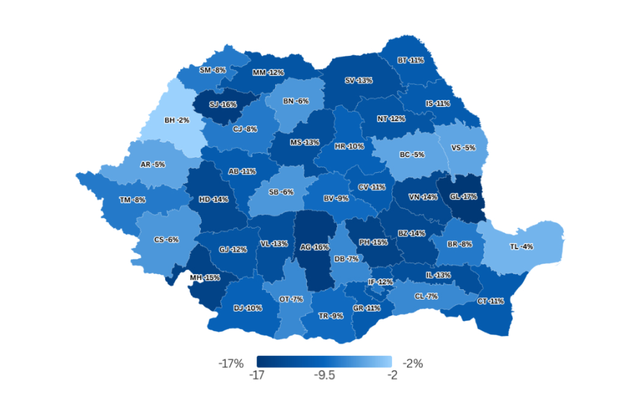 Harta cu reducerea posturilor din administrația locală. Câți oameni vor fi concediați în Constanța - harta-t-1756815562.png