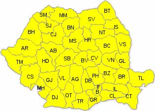 Cod galben de caniculă, de astăzi până duminică - hartacodgalbencopy-1310574589.jpg