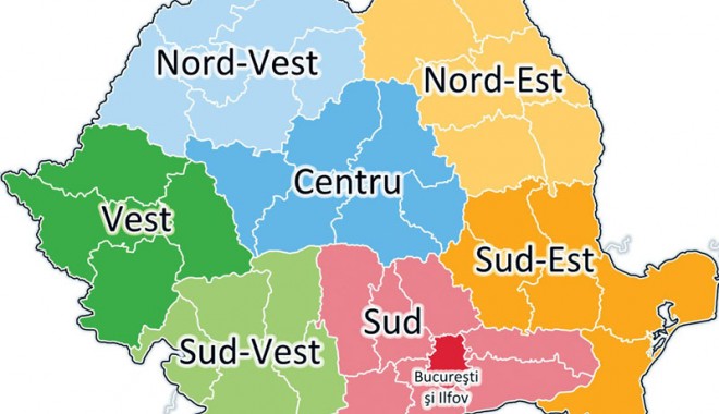 Planul de reorganizare administrativă a României ar modifica harta etnică - hartaregiunidedezvoltare-1308239253.jpg