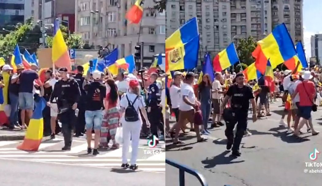 Jandarmeria demontează un fake-news viral cu un jandarm care ar călca intenţionat drapelul