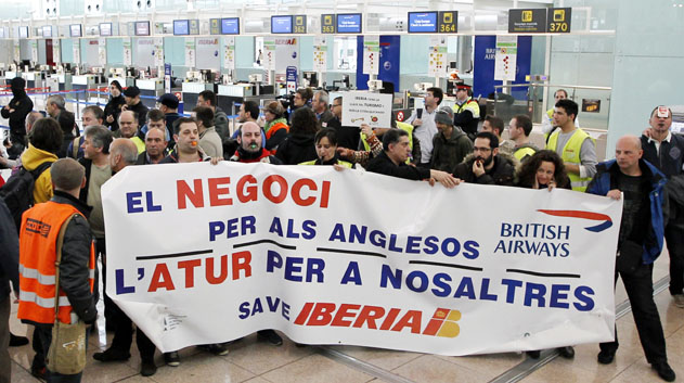 Mii de angajați ai companiei Iberia  au protestat la Madrid - iberia-1361456484.jpg
