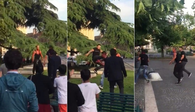 VIDEO. IMAGINI DE GROAZĂ. BĂTAIE până la SÂNGE între trei români sub privirile martorilor - img-1498108868.jpg