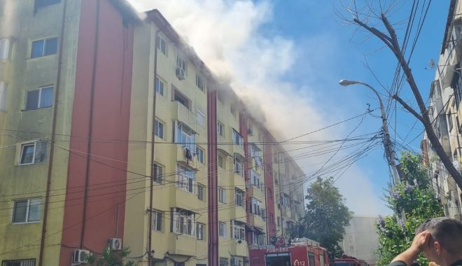 Incendiu la Năvodari! Focul a izbucnit într-un apartament de la etajul cinci al unui bloc