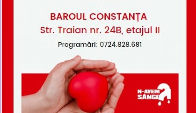 Acţiune de donare de sânge, organizată de Baroul Constanţa! 