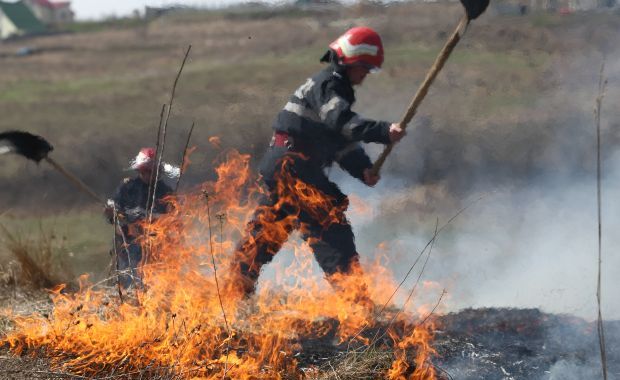 Circulație feroviară ÎNTRERUPTĂ după izbucnirea unui incendiu puternic de vegetație - incendiivegetatie-1438182321.jpg