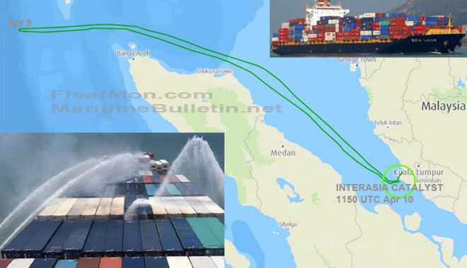 Incendiu pe un portcontainer în Marea Andaman - incendiupeunportcontainerinmarea-1618135293.jpg