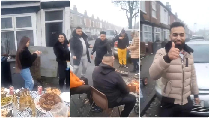 Cheful de pomină făcut de romi în mijlocul străzii i-a revoltat pe britanici: „Evident, au primit azi ajutoarele sociale”