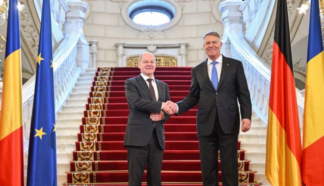 Cancelarul german Olaf Scholz a fost primit la Palatul Cotroceni - iohannis-cancelar-1680531971.jpg