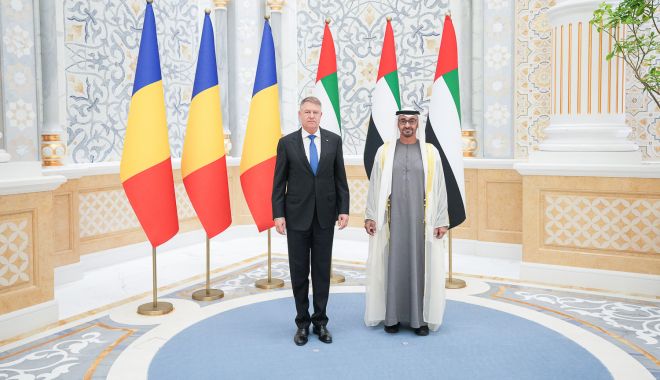 Klaus Iohannis, în Emiratele Arabe Unite: „Sunt multe zone unde putem să colaborăm” - iohannis-emirate-1679321776.jpg