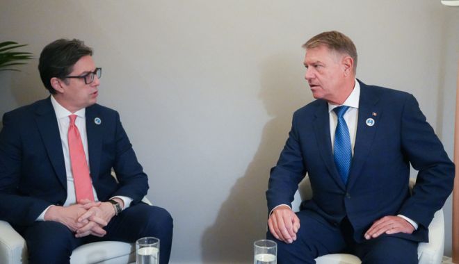 Klaus Iohannis, întrevedere cu omologul din Macedonia de Nord, la Forumul pentru Pace de la Paris - iohannisintalnire-1668179699.jpg