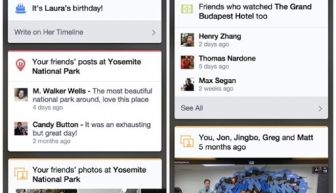 Facebook testează carduri similare cu cele din Google Now - iosfacebookcardstestinspiratding-1400561147.jpg