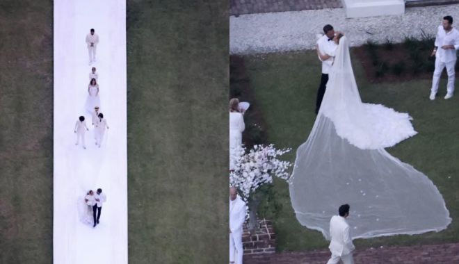 Primele imagini de la ceremonia unde Jennifer Lopez a spus DA, într-o rochie de mireasă spectaculoasă - jenifer-1661074259.webp
