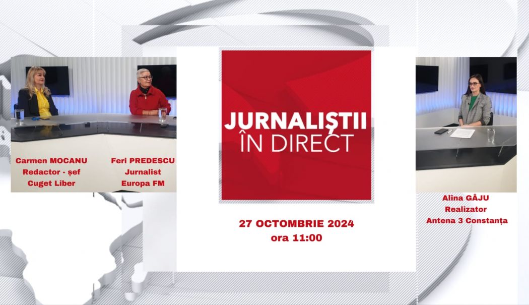 Nu ratați emisiunea „Jurnaliștii în direct”, duminică, 27 octombrie, de la ora 11:00, pe Antena 3 Constanța! - jurnalistii-1729960428.jpg