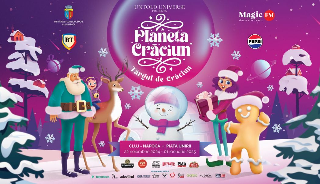 ,,PLANETA CRĂCIUN” - târgul cu tematică de sărbători organizat de UNTOLD Universe în Piața Unirii din Cluj-Napoca se deschide pe 22 noiembrie