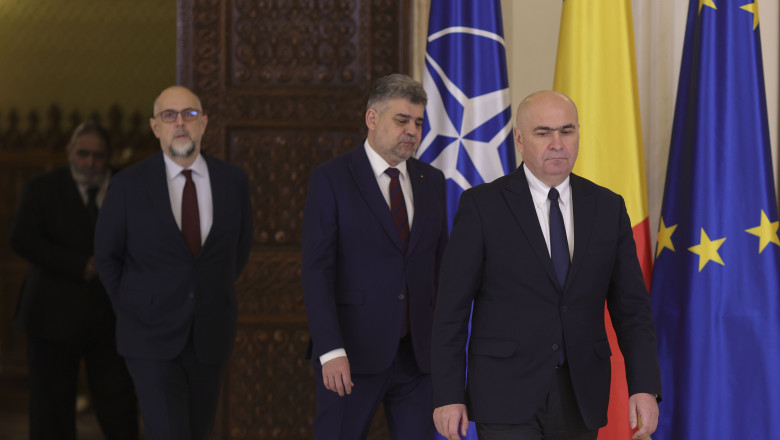 Președintele interimar, Ilie Bolojan, discută la Palatul Victoria cu liderii coaliției