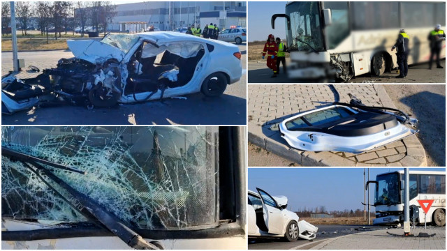 Un tânăr a sfârșit nevinovat, într-un accident înfiorător. Loganul în care era a fost spulberat de un autocar - logan-spulberat-1740045462.jpg