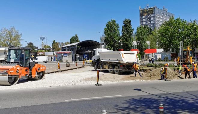 Sensul giratoriu de la intrarea în stațiunea Mamaia, în plin proces de amenajare - lucrari2-1652118321.jpg
