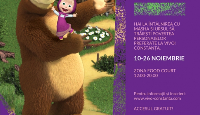 Dragi copii, Masha și Ursul vă așteaptă la VIVO! Constanța - mashasiursul1-1510331842.jpg
