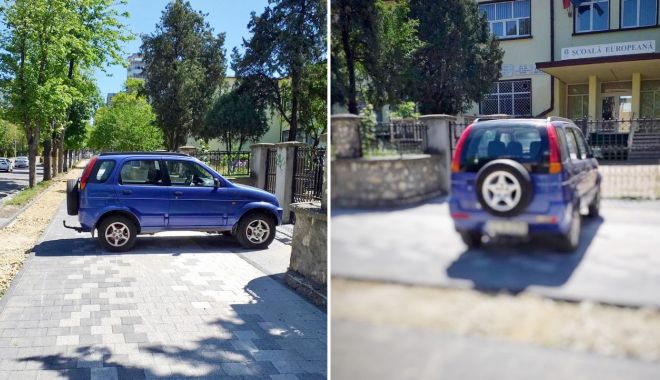 Nesimțire fără limite! Mașină parcată pe trotuarul proaspăt refăcut, la Constanța - masinaparcata-1589446658.jpg
