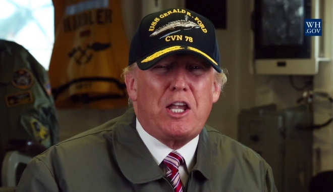 Trump a inaugurat cel de-al 11-lea portavion american, 