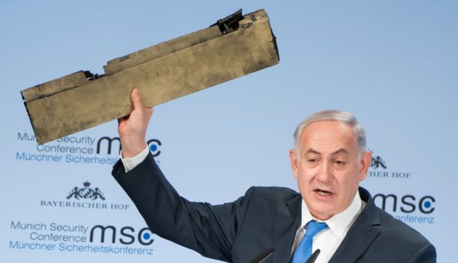 Netanyahu a venit la München cu o bucată dintr-o dronă iraniană - netanyahu-1518962421.jpg