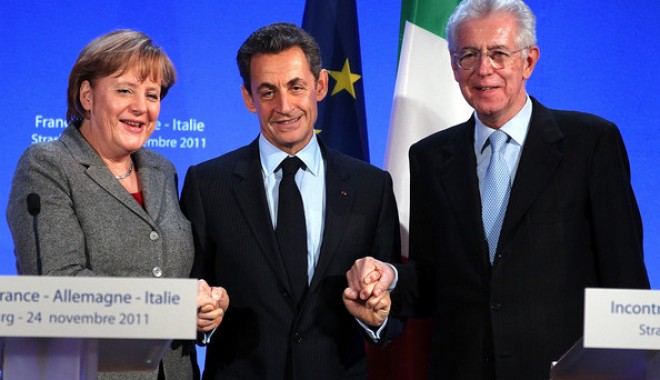 Întâlnirea dintre Sarkozy, Monti și Merkel a fost amânată - nicolassarkozyangelamerkelsarkoz-1326742633.jpg