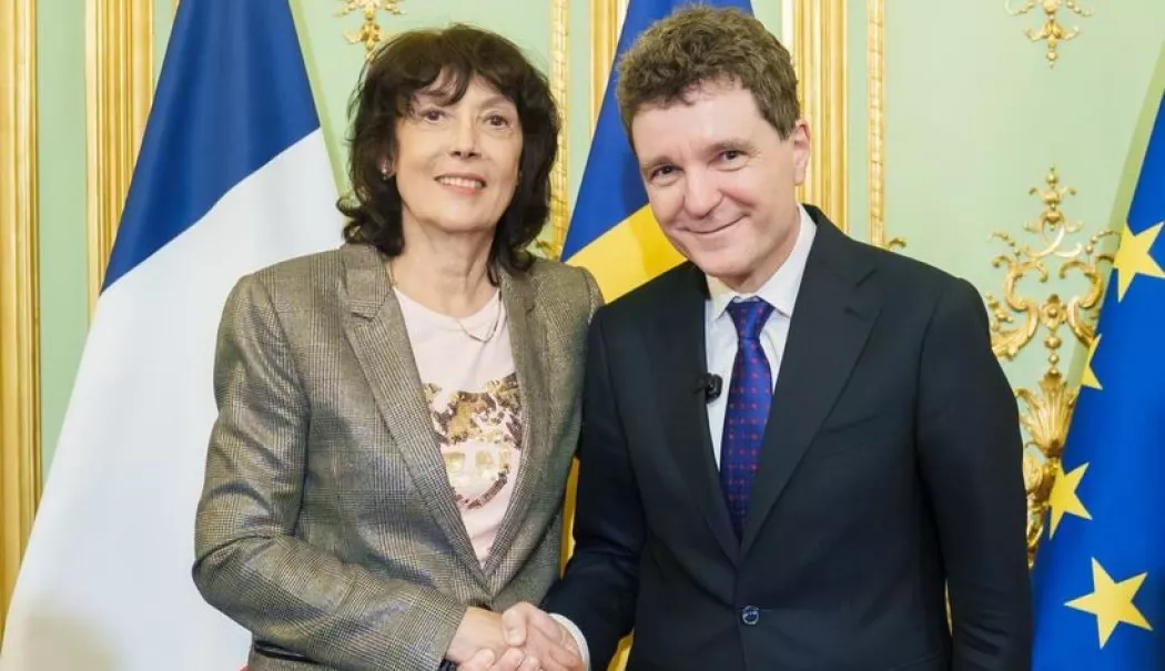 Preşedintele Nicuşor Dan s-a întâlnit la Paris cu jucătoarea profesionistă de tenis Virginia Ruzici - nicusordanvirginiaruzici-1766758741.webp