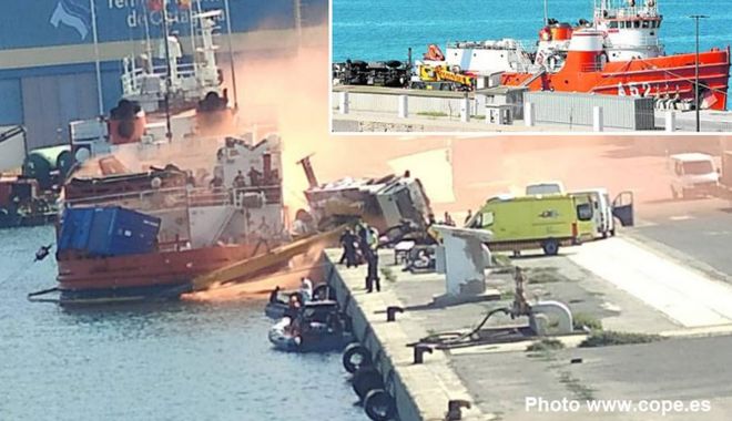 O macara s-a prăbușit în timp ce încărca un container pe o navă - omacarasaprabusit710-1570448513.jpg