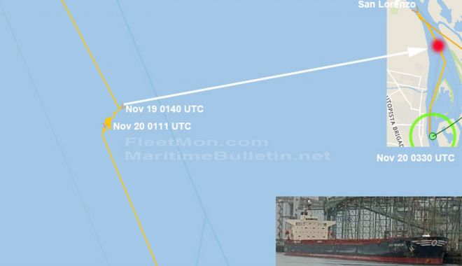O navă a eșuat în Argentina - onavaaesuatinargentina-1606041085.jpg