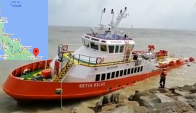 O navă off-shore a eșuat pe un dig - onavaoffshoreaesuatpeundig-1611129247.jpg