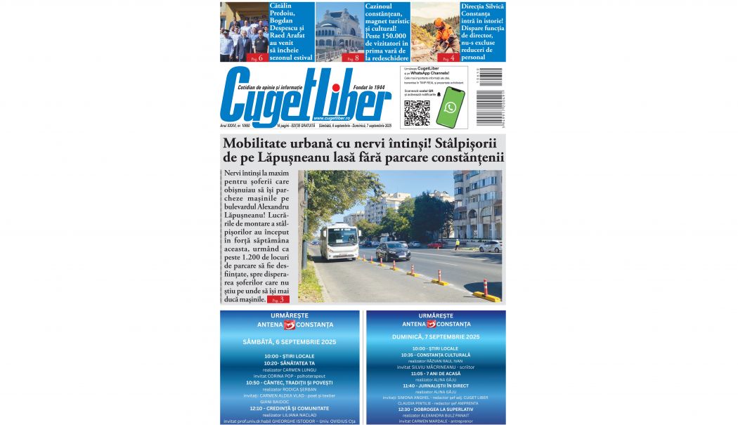 Iată titlurile din acest WEEKEND ale ziarului CUGET LIBER! - pagina-01-1757093813.jpg