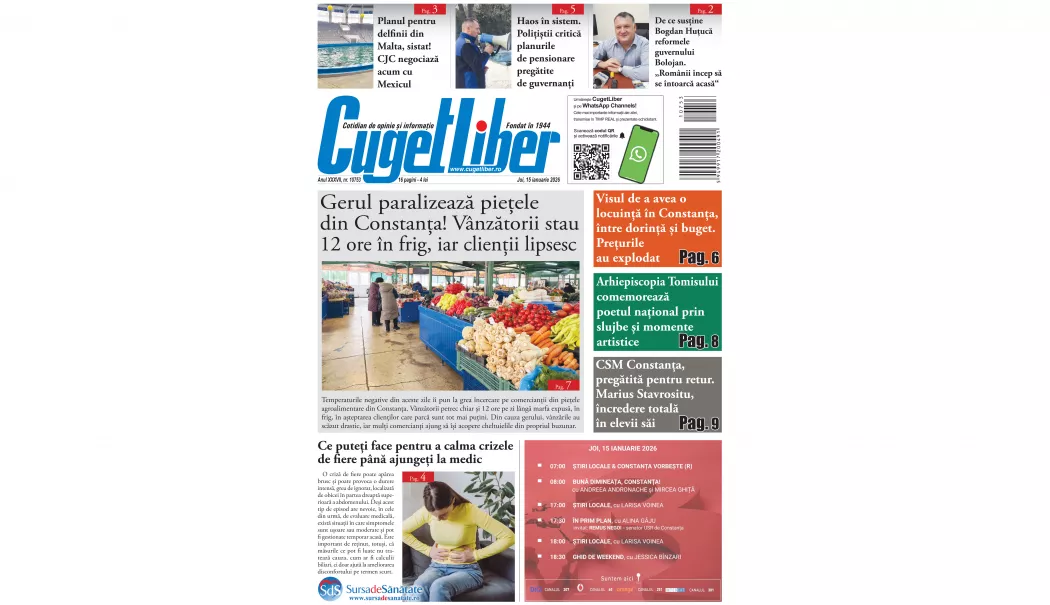 Iată titlurile zilei din data de 15 IANUARIE ale ziarului CUGET LIBER! - pagina-01-1768411676.webp