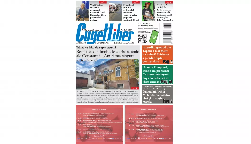 Iată titlurile din acest WEEKEND ale ziarului CUGET LIBER! - pagina-01-1778261998.webp