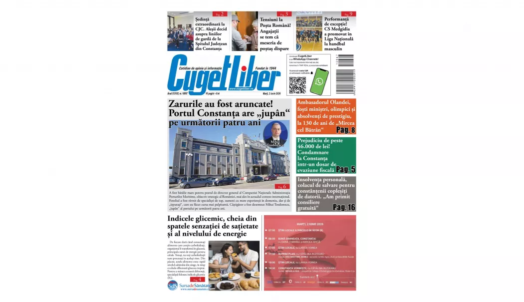 Iată titlurile zilei din data de 2 IUNIE ale ziarului CUGET LIBER!