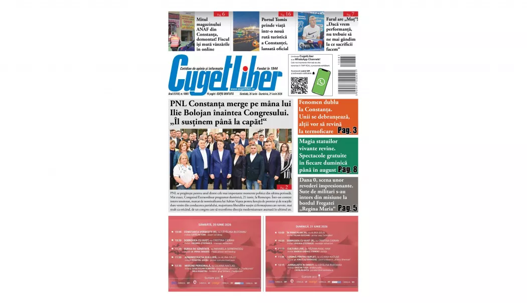 Iată titlurile din acest WEEKEND ale ziarului CUGET LIBER! - pagina-01-1781889258.webp