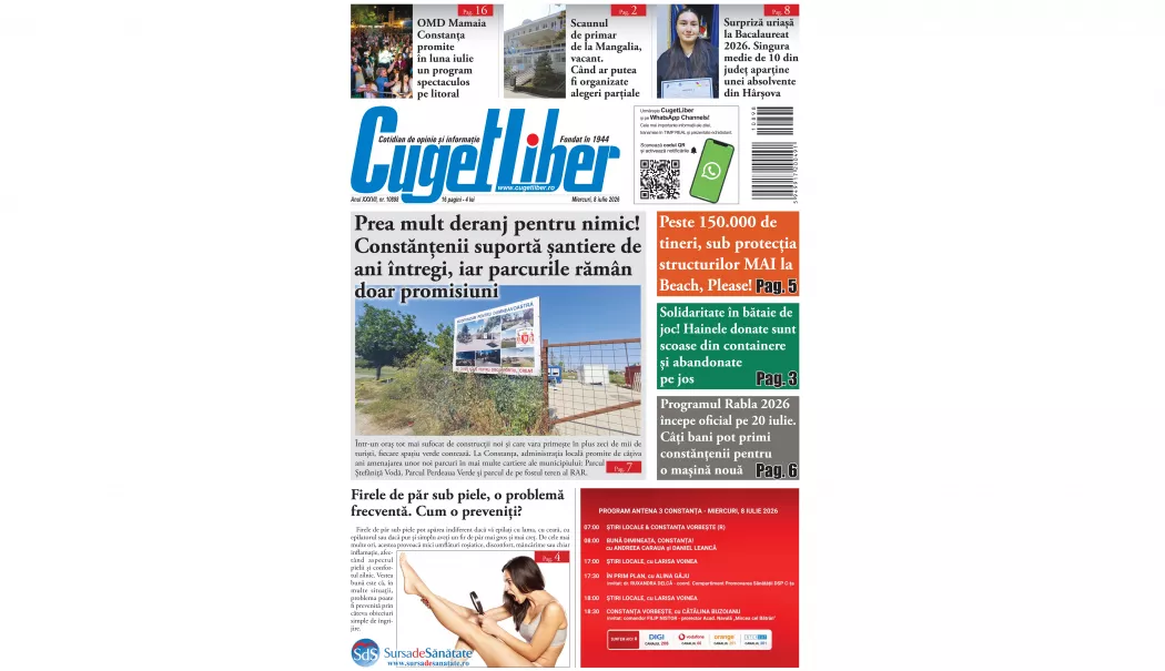 Foto - Iată titlurile zilei din data de 8 IULIE ale ziarului CUGET LIBER!