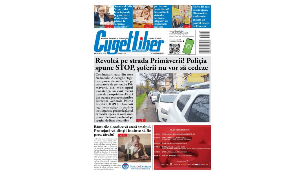 Iată titlurile zilei din data de 20 NOIEMBRIE ale ziarului CUGET LIBER! - pagina-site-1763578844.jpg
