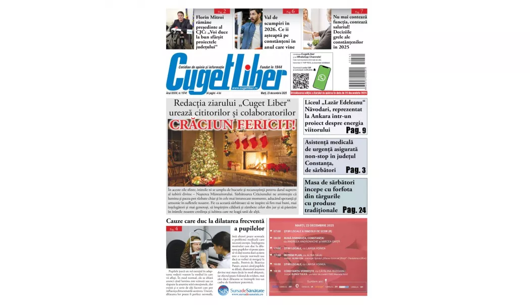 Iată titlurile zilei din ediția specială de Crăciun a ziarului CUGET LIBER! - pagina-site-1766429321.webp