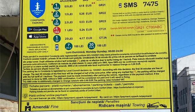 Cum puteţi plăti parcarea în municipiul Constanţa