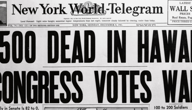 Statele Unite / Au trecut 75 de ani de la atacul kamikaze asupra Pearl Harbor - pearlharbornewspaperp-1481105606.jpg